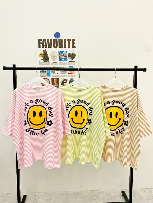 HART SMILE STRIPE T-SHIRTS