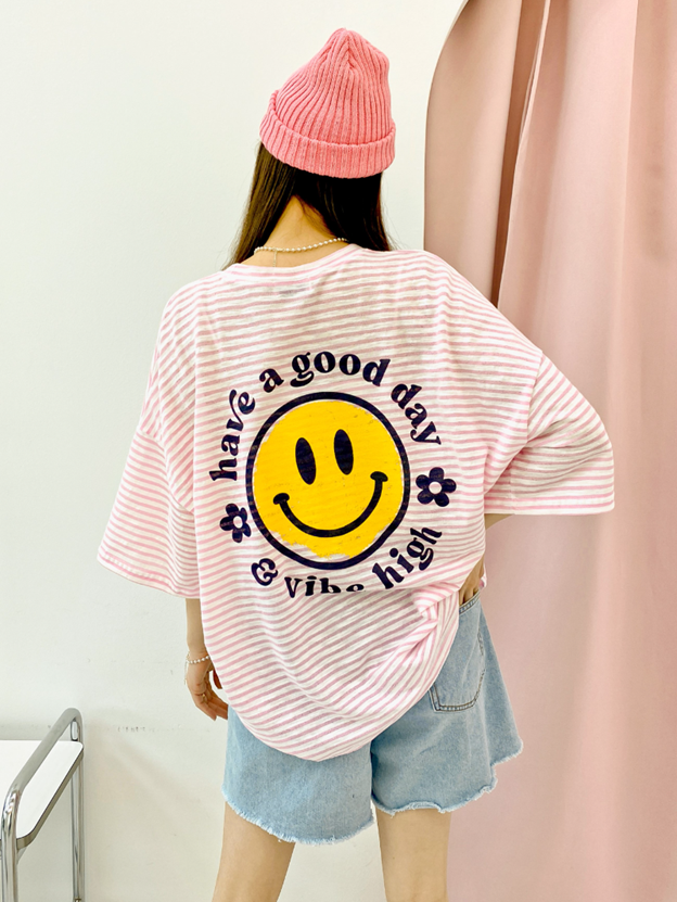 HART SMILE STRIPE T-SHIRTS